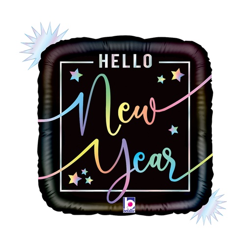 [G26027RH-P-FR] Opal Hello New Year Rainbow Holo 18" - Grabo