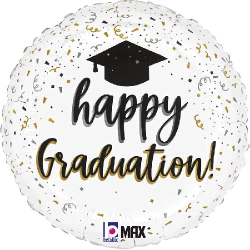 [G26177P-P-FR] Satin Graduation Confetti 18" - Grabo