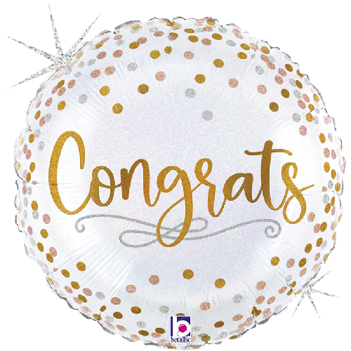 [G26182GH-P-FR] Congrats Confetti 18" - Grabo