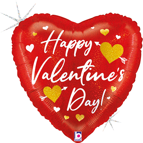 [G26333GH-P-FR] Happy Valentin"S Day Rouge Et Or 18" - Grabo