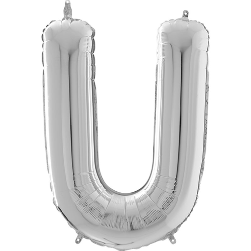 [G26409S-P-FR] LETTRE 'U' ARGENT 26'' EMBALLE (FR)