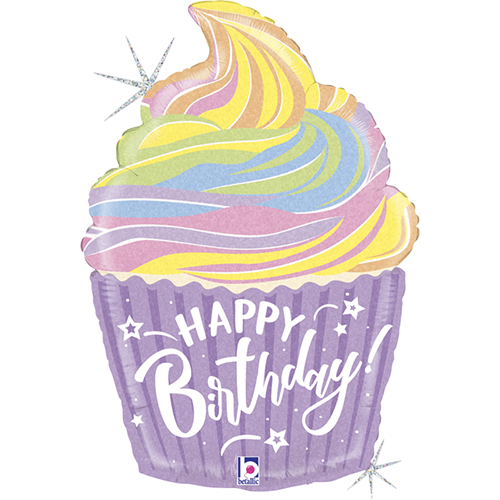 [G35961GH-P-FR] PASTEL BIRTHDAY CUPCAKE 27' Emballé (FR)