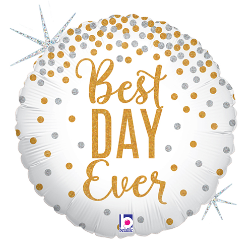 [G36589GH-P-FR] Glittering Best Day Ever 18" - Grabo