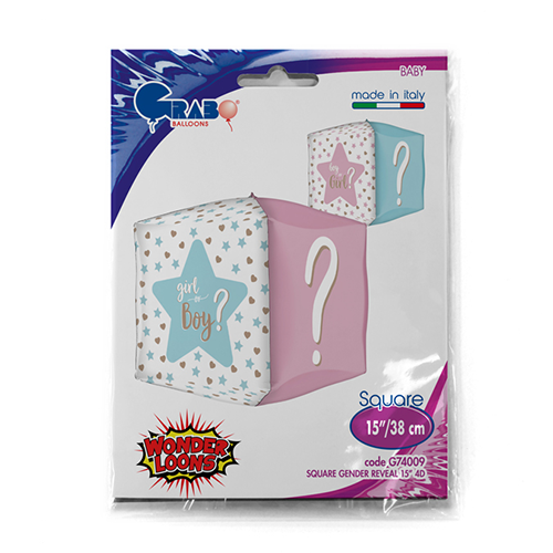 [GG74009-P-FR] SQUARE (CUBE) 15' GENDER REVEAL (FR)