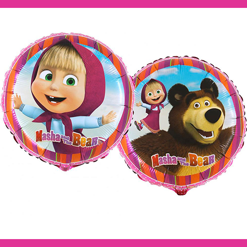 [GL18023-P-FR] LICENCE ALU ROND 18' MASHA ET L'OURS PACK (FR)