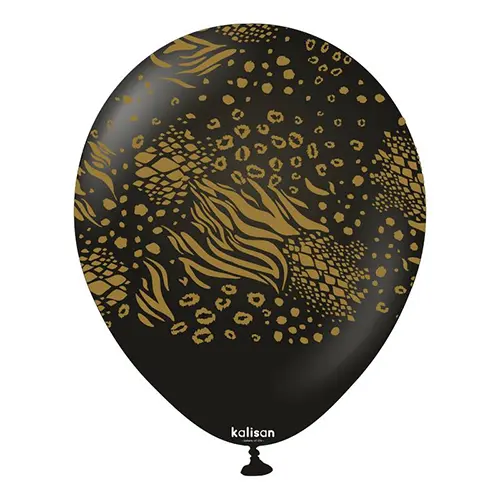 [21257803-FR] 25 BALLONS 12'' BLACK imprimé SAFARI MUTANT (FR)