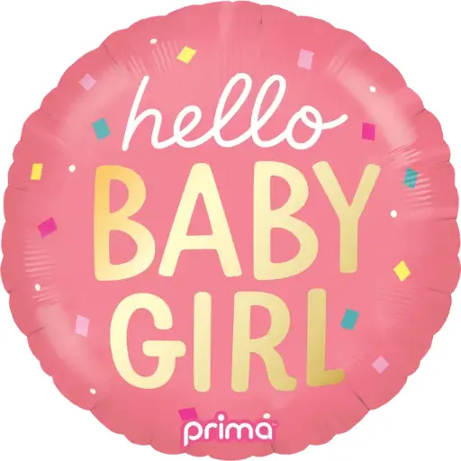 [PF-0066-18-FR] 1 Alu 18" Hello Baby Girl Confetti - Prima