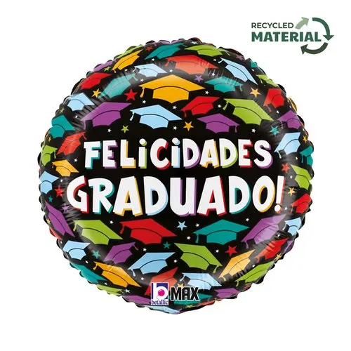 [G26450P-P-FR] 1 Alu 18" Gorros Graduacion Brillantes - Grabo